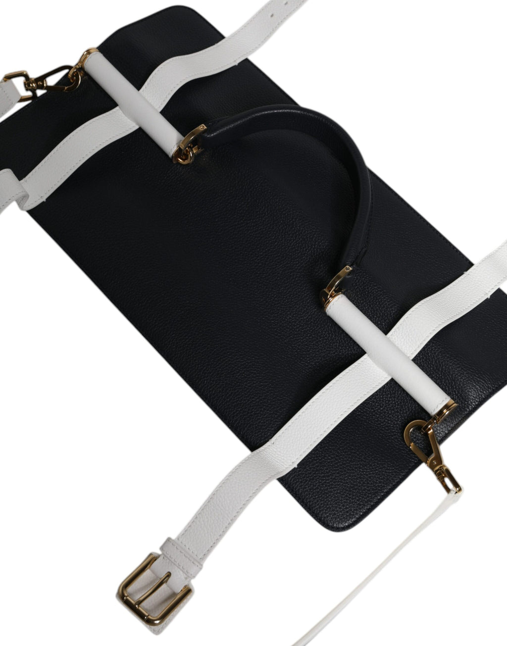 Borsa a tracolla Dolce & Gabbana in pelle di vitello blu e bianca