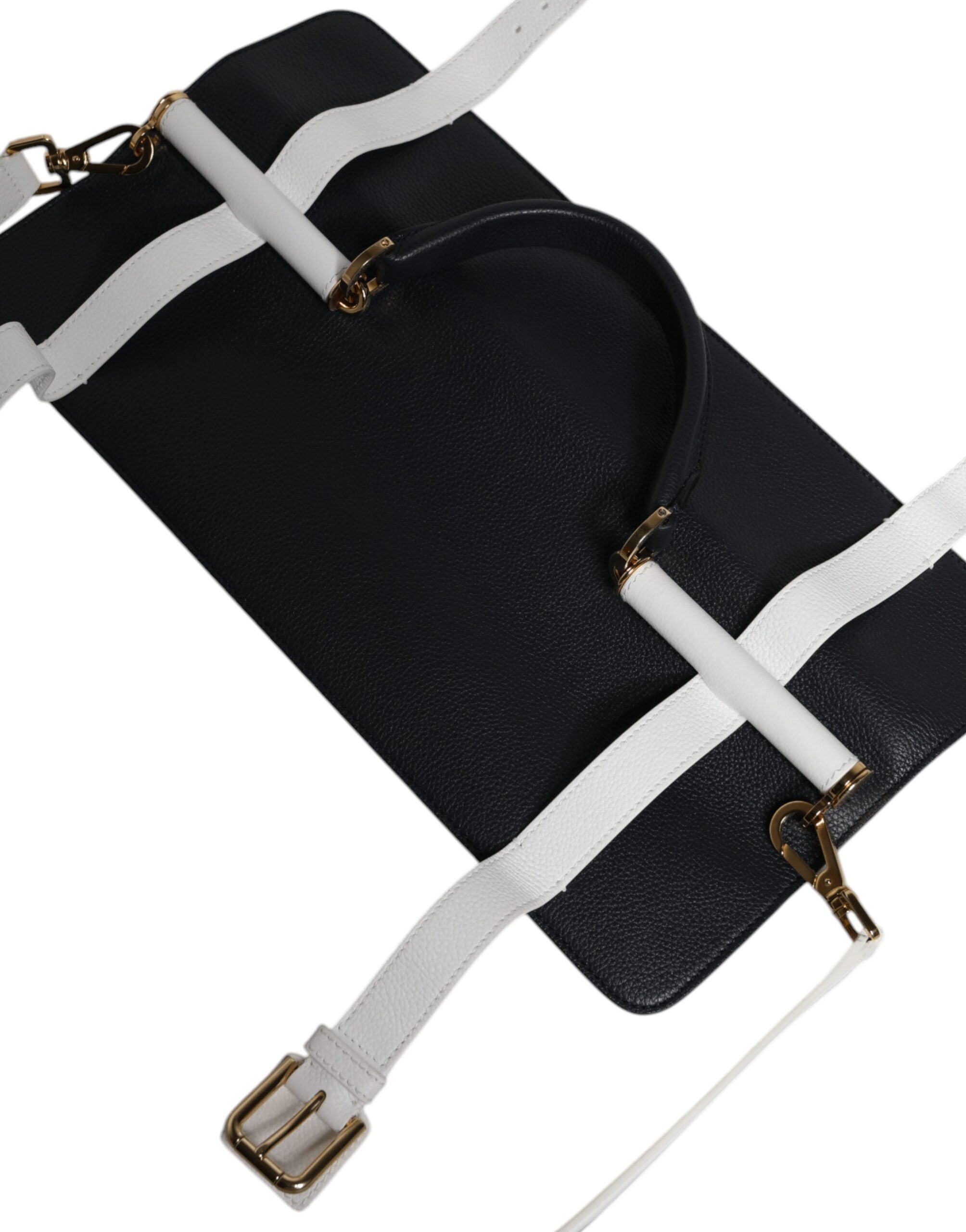 Borsa a tracolla Dolce & Gabbana in pelle di vitello blu e bianca
