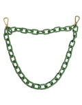 Dolce & Gabbana Catena per Portafoglio in Plexy Acrilico Verde con Dettagli Dorati Spessi
