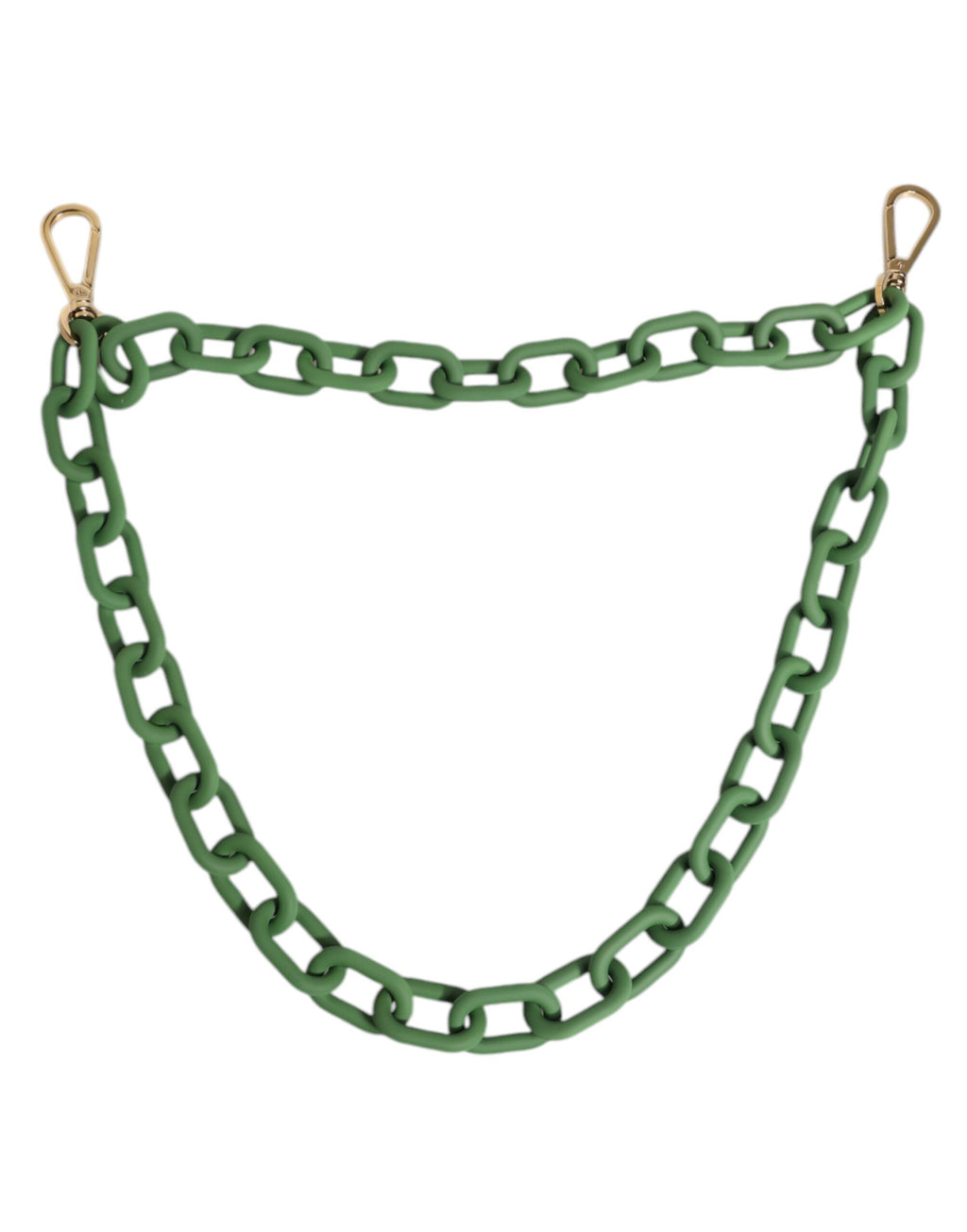 Dolce & Gabbana Catena per Portafoglio in Plexy Acrilico Verde con Dettagli Dorati Spessi
