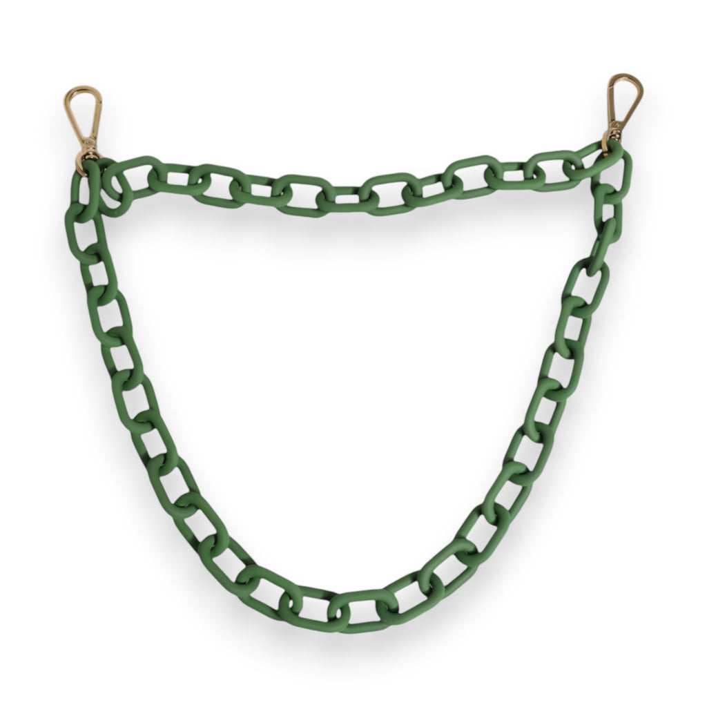 Dolce & Gabbana Catena per Portafoglio in Plexy Acrilico Verde con Dettagli Dorati Spessi
