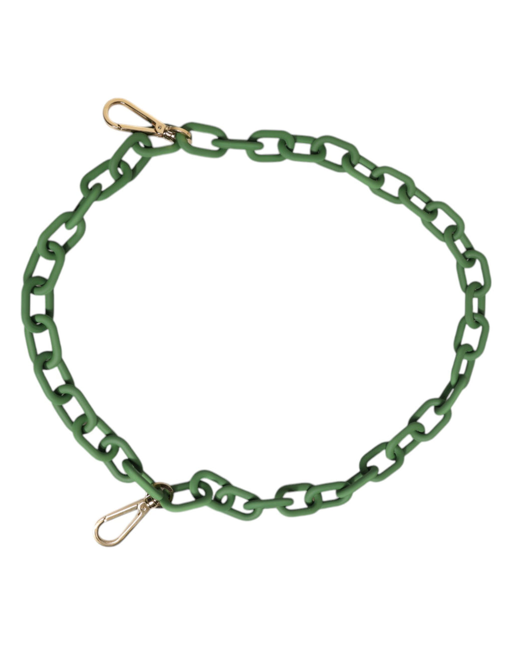 Dolce & Gabbana Catena per Portafoglio in Plexy Acrilico Verde con Dettagli Dorati Spessi