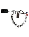 Bracciale Dolce & Gabbana con ciondolo a forma di dado in ottone color argento e logo