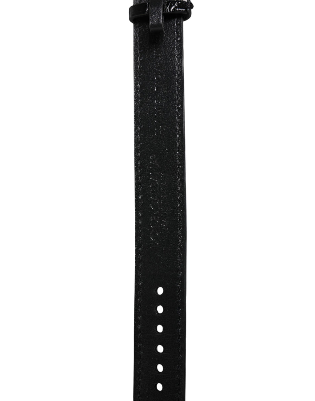 Bracciale Dolce & Gabbana in Pelle Esotica Nera con Fibbia in Metallo Color Oro