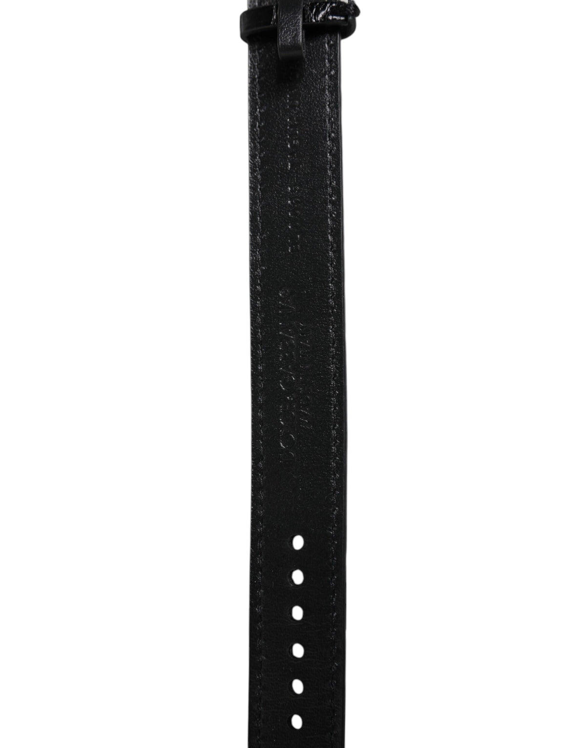 Bracciale Dolce & Gabbana in Pelle Esotica Nera con Fibbia in Metallo Color Oro