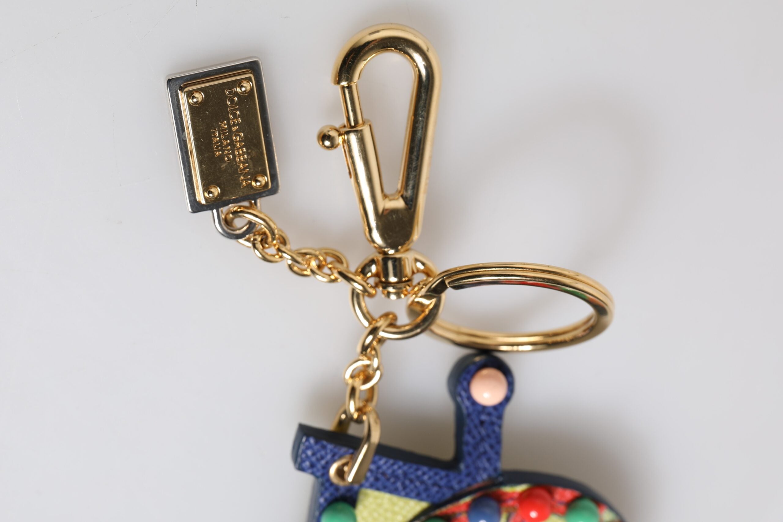 Dolce & Gabbana Portachiavi Carretto Multicolore Tono Oro