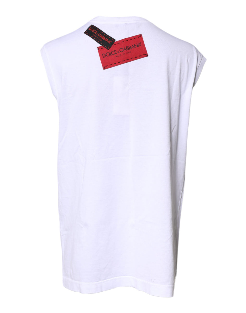 Top senza maniche Dolce & Gabbana con stampa grafica floreale bianca