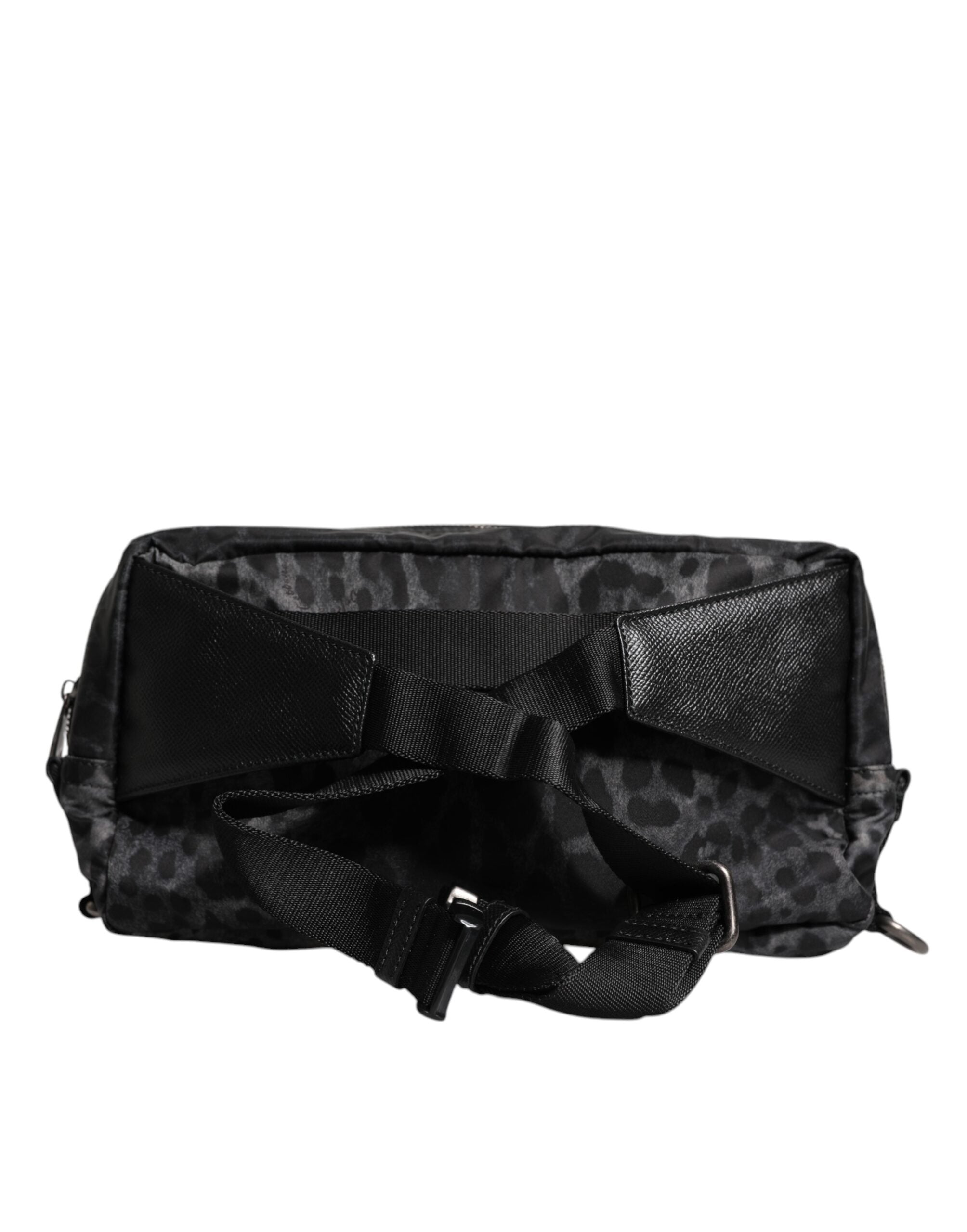 Dolce & Gabbana Marsupio da Cintura Nero Grigio Leopardo con Logo DG