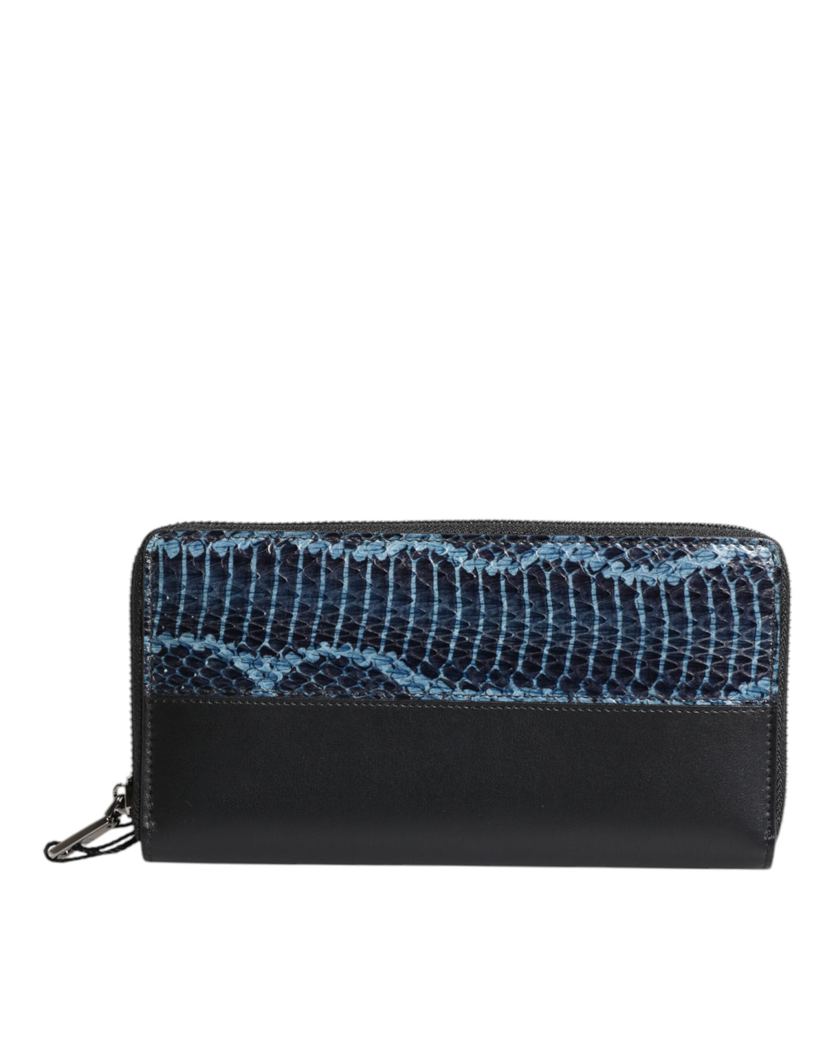 Portafoglio continentale goffrato in pelle esotica nero-blu Dolce & Gabbana