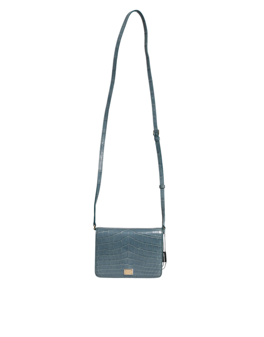 Mini borsa a tracolla Dolce & Gabbana in pelle esotica verde con placca DG