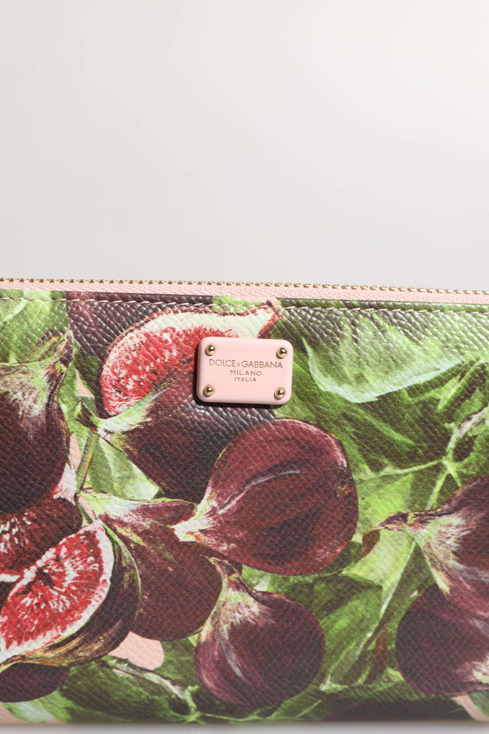 Portafoglio Continental con Cerniera in Pelle Dauphine con Motivo Frutta Multicolor Dolce & Gabbana