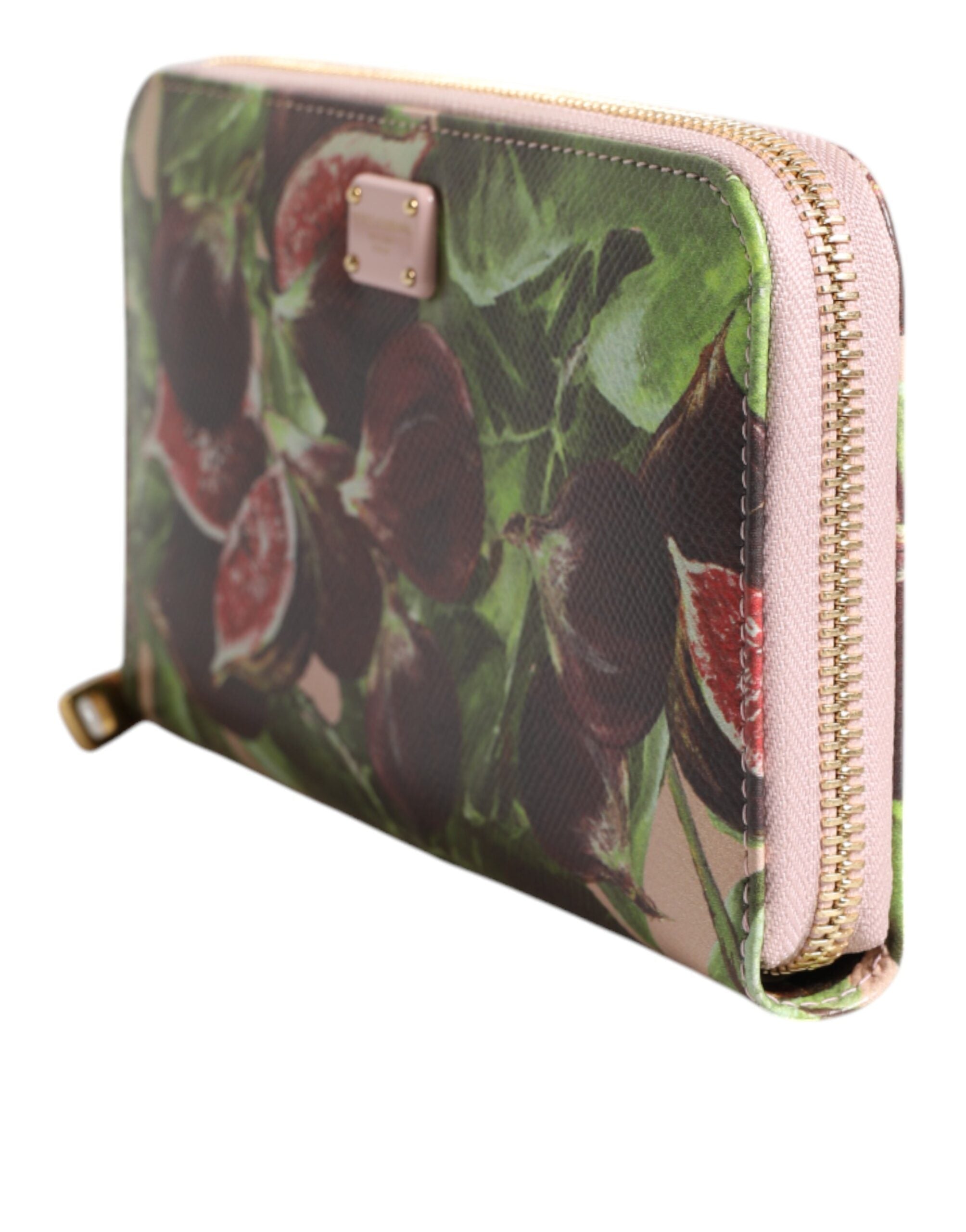 Portafoglio Continental con Cerniera in Pelle Dauphine con Motivo Frutta Multicolor Dolce & Gabbana