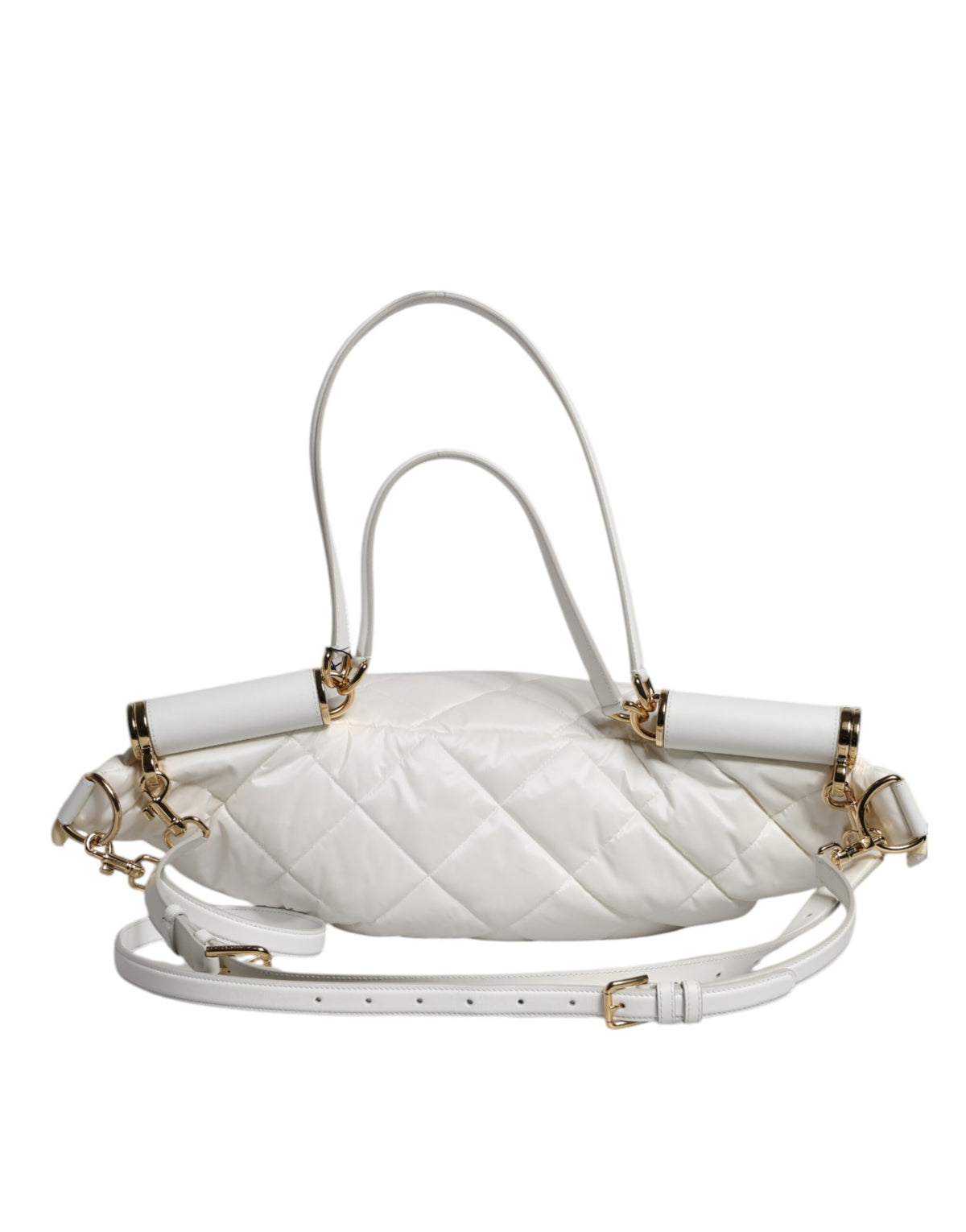 Marsupio con cintura Dolce & Gabbana bianco trapuntato con placca logo