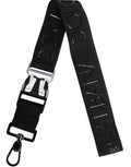 Dolce & Gabbana Portachiavi Nero in Poliestere Elasticizzato con Logo DG Gommatizzato