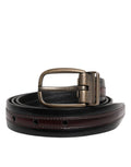 Cintura Dolce & Gabbana in vitello nero bordeaux con fibbia con logo in metallo