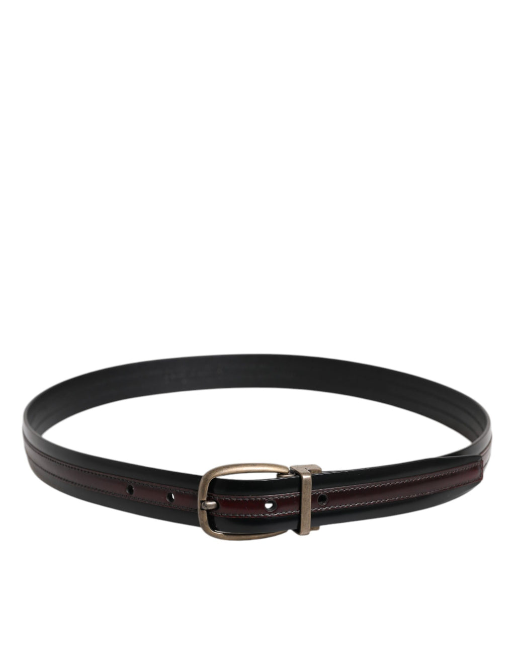 Cintura Dolce & Gabbana in vitello nero bordeaux con fibbia con logo in metallo