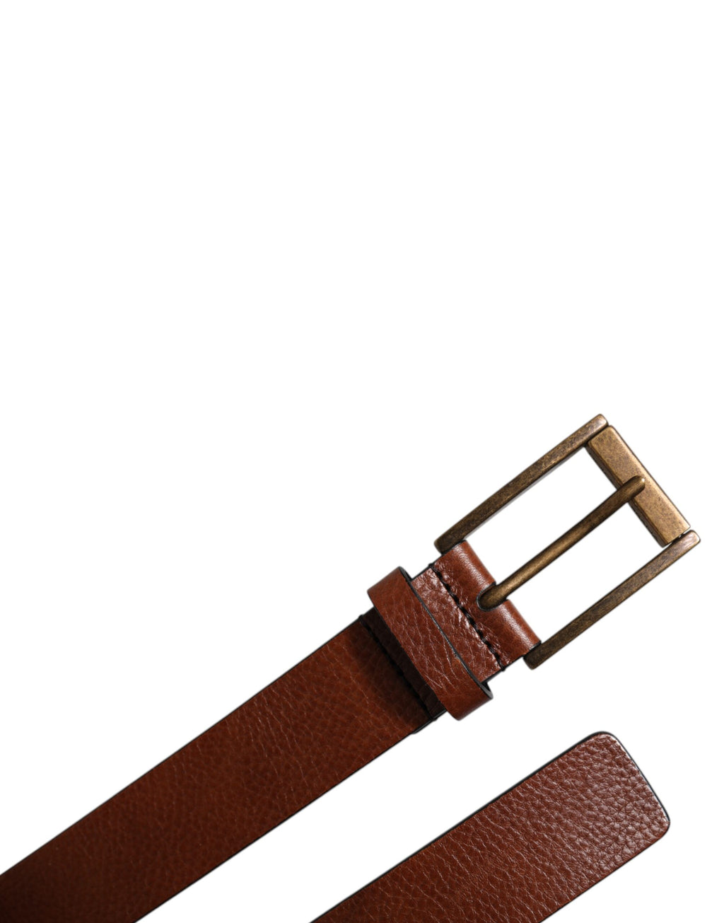 Cintura Dolce & Gabbana in pelle di vitello marrone con classica fibbia in metallo