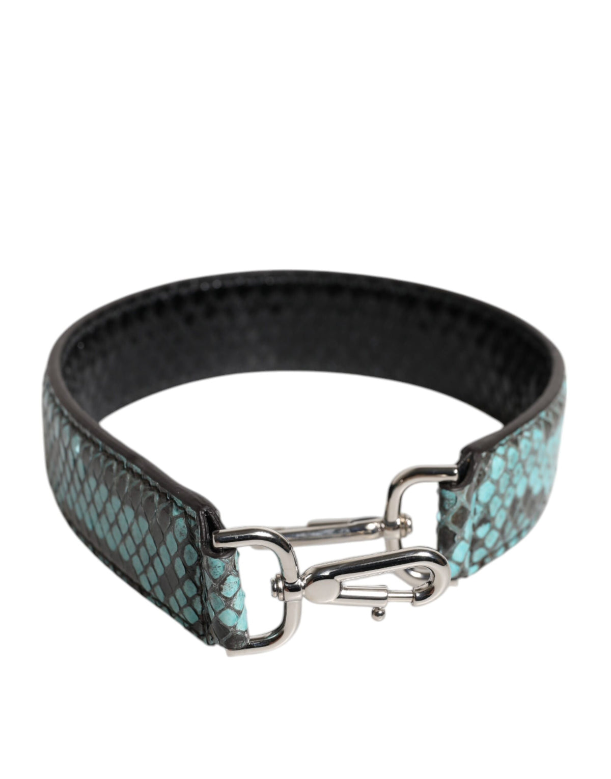 Tracolla Dolce & Gabbana in Pelle Esotica Nera e Blu