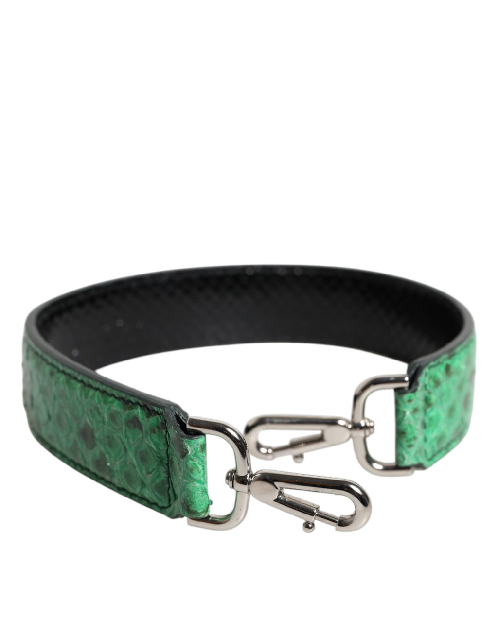 Dolce & Gabbana Tracolla per Borsa in Pelle Esotica Nera Verde
