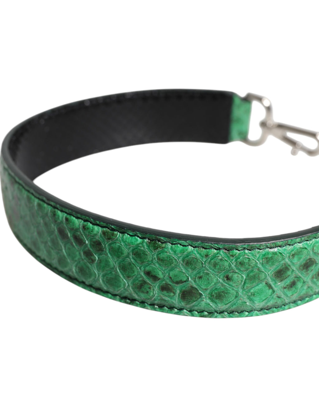 Dolce & Gabbana Tracolla per Borsa in Pelle Esotica Nera Verde
