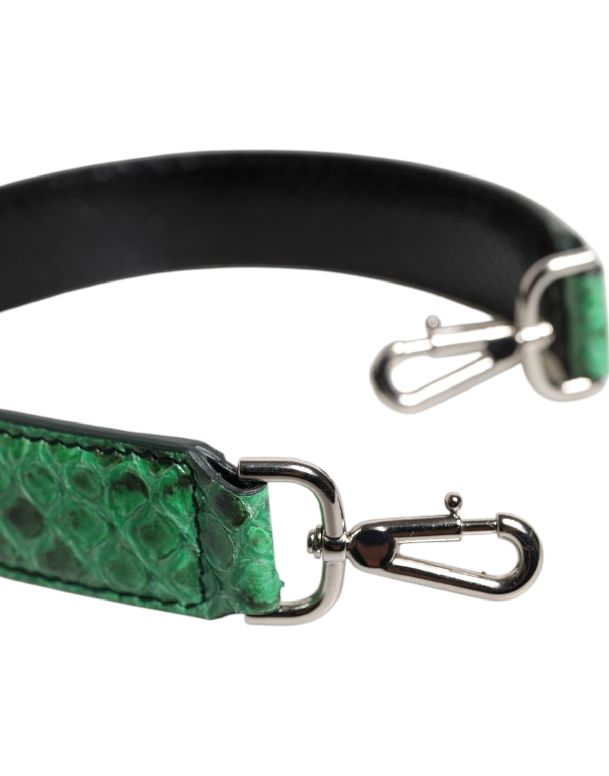 Dolce & Gabbana Tracolla per Borsa in Pelle Esotica Nera Verde