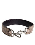 Dolce & Gabbana Borsa Nera con tracolla in pelle esotica color crema