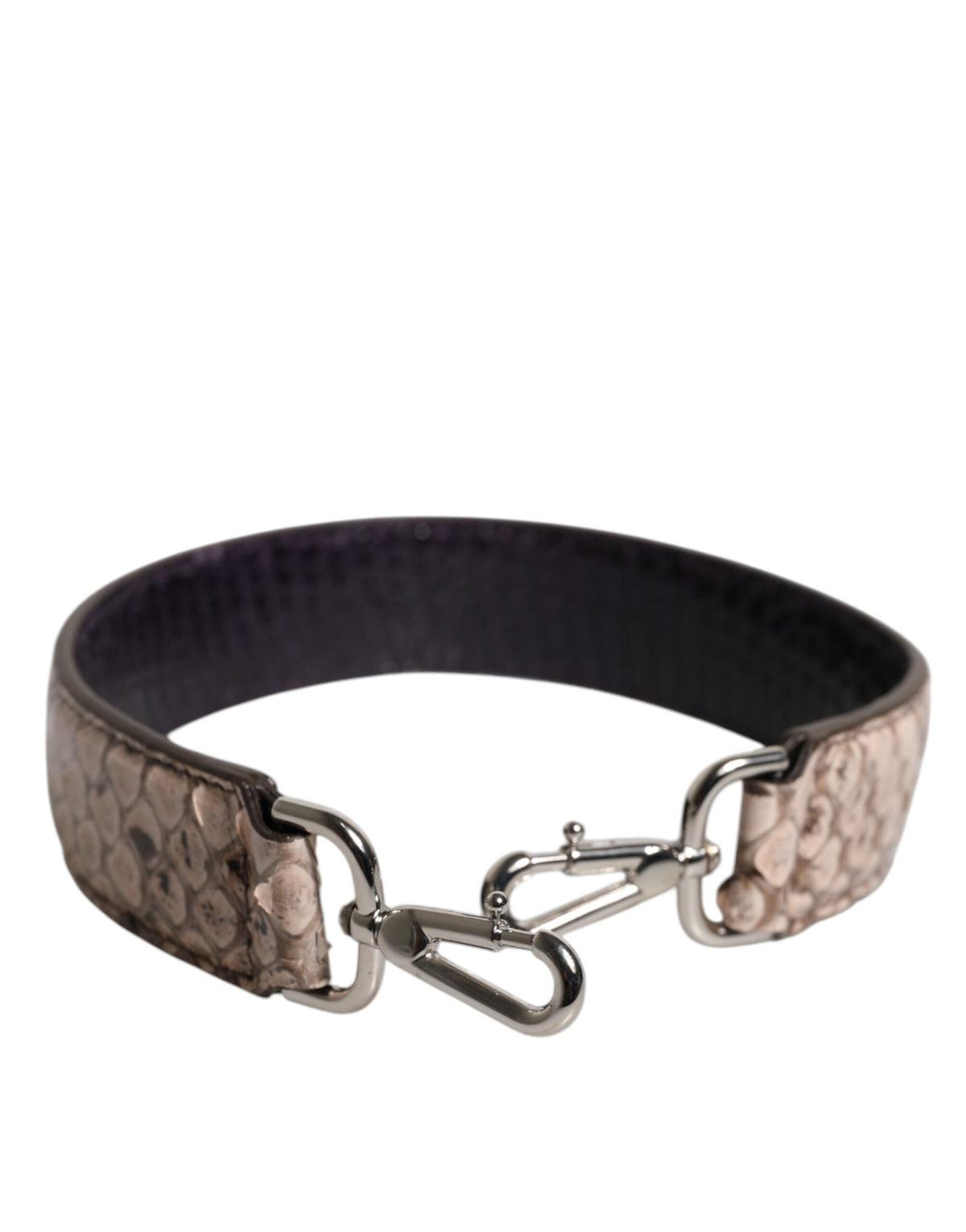 Dolce & Gabbana Borsa Nera con tracolla in pelle esotica color crema