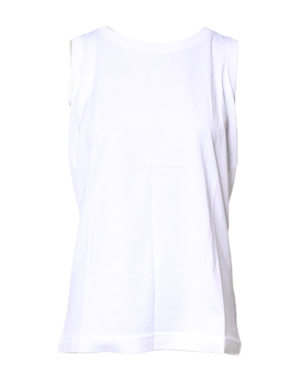 Dolce & Gabbana T-shirt Girocollo Senza Maniche in Cotone Bianco