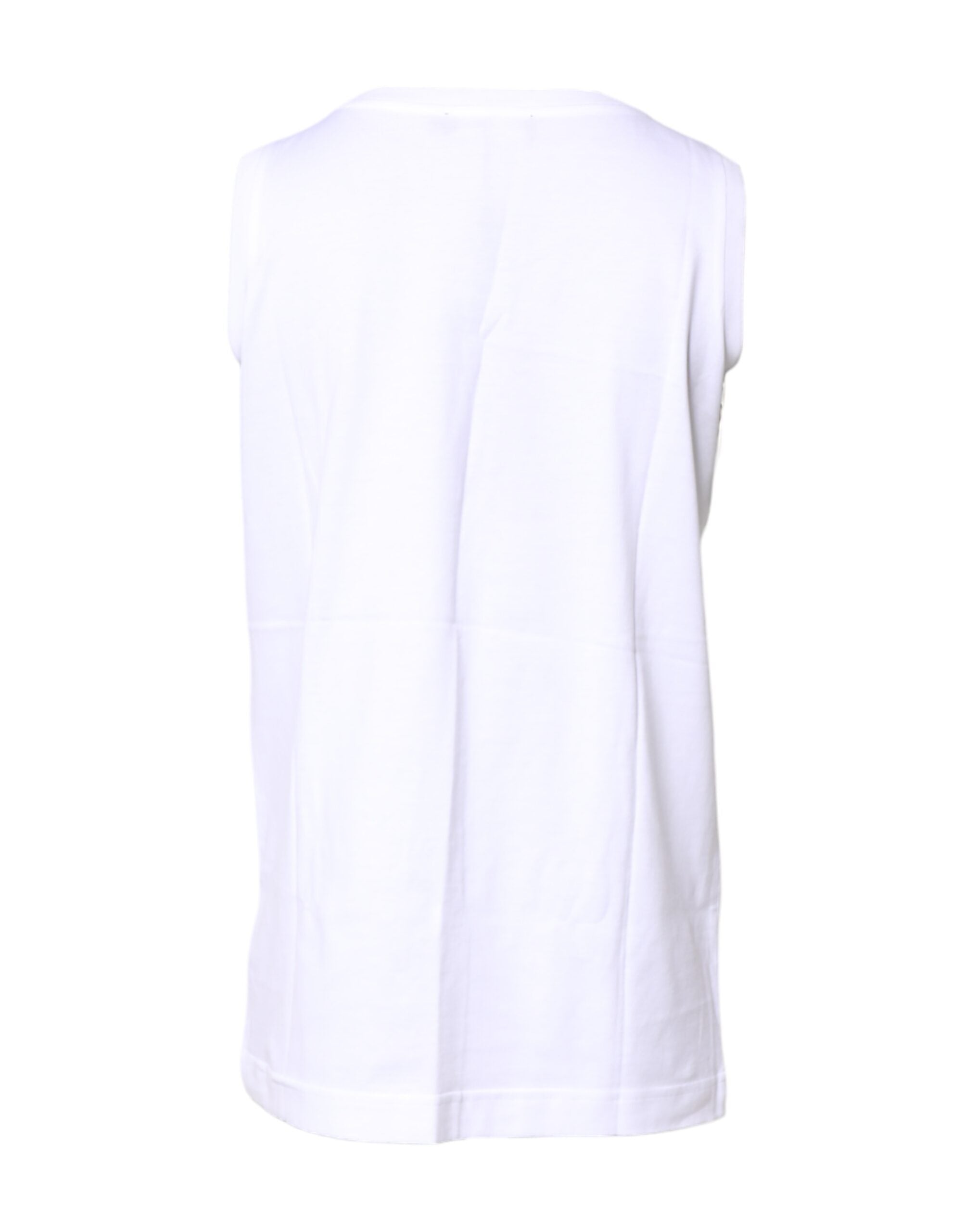 Dolce & Gabbana T-shirt Girocollo Senza Maniche in Cotone Bianco