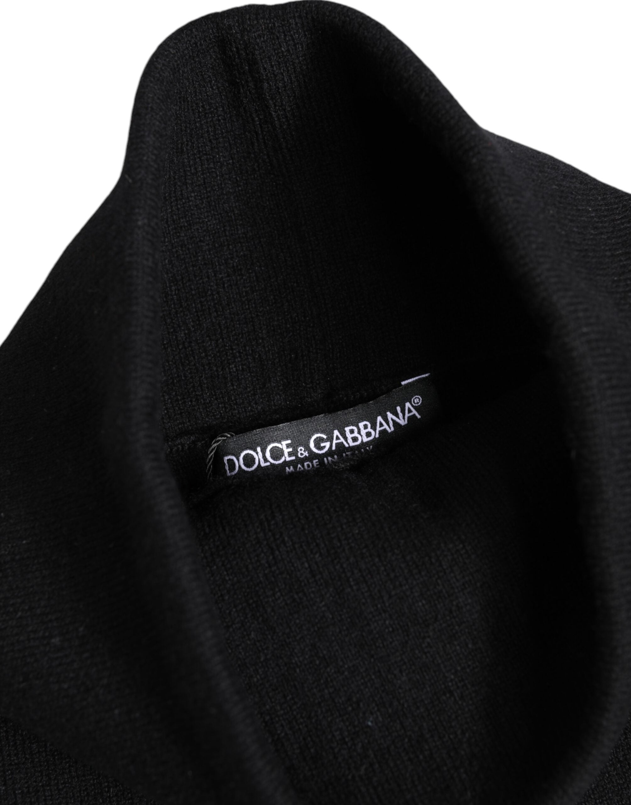 Scaldacollo a Foulard in Cashmere Nero Lavorato a Maglia Dolce & Gabbana