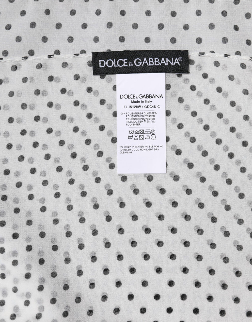 Sciarpa/Stola a pois bianca in poliestere Dolce & Gabbana