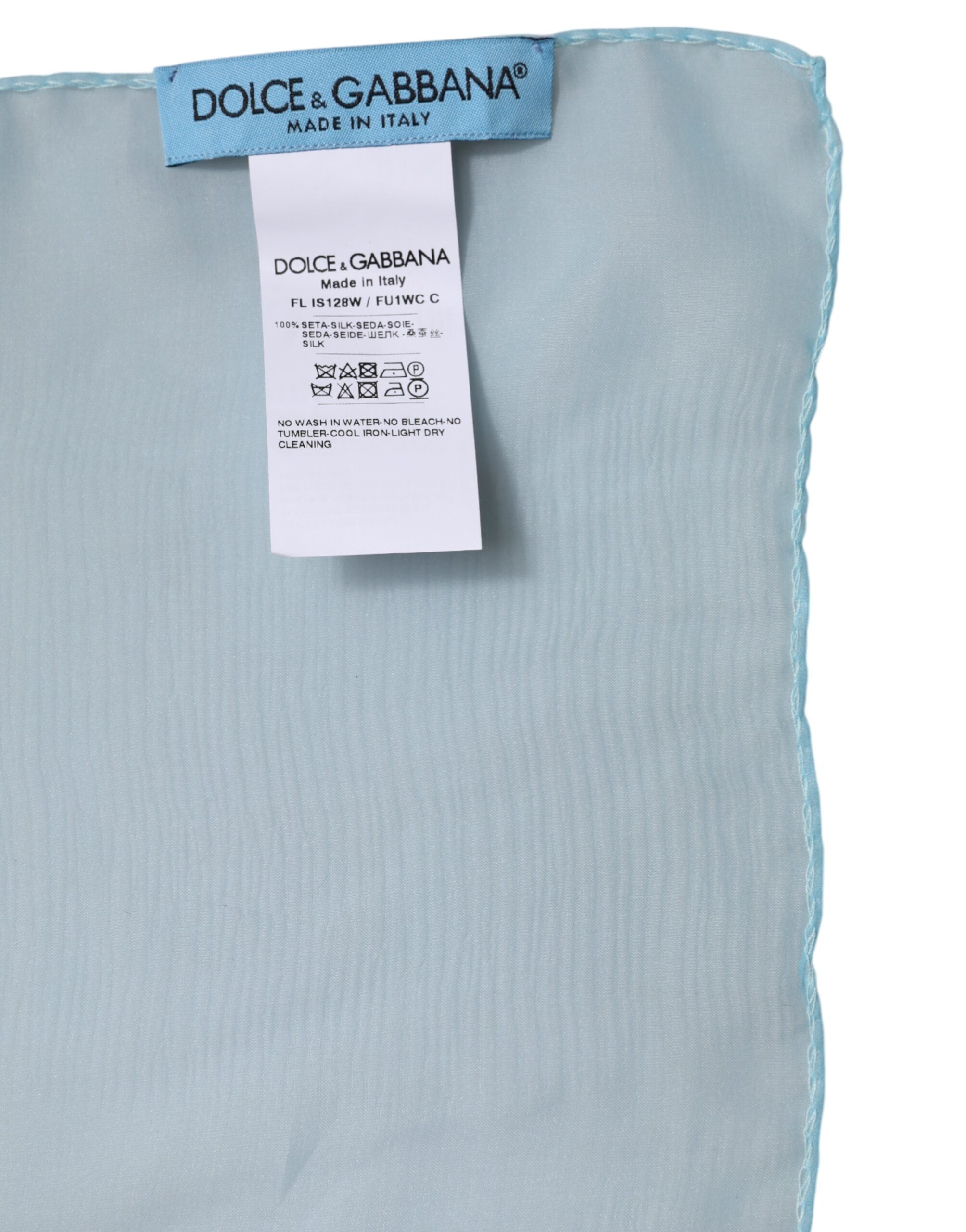 Sciarpa/Stola Rettangolare in Seta Azzurro Dolce & Gabbana