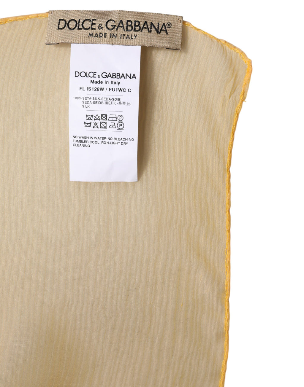 Sciarpa/Stola Rettangolare in Seta Gialla Dolce & Gabbana