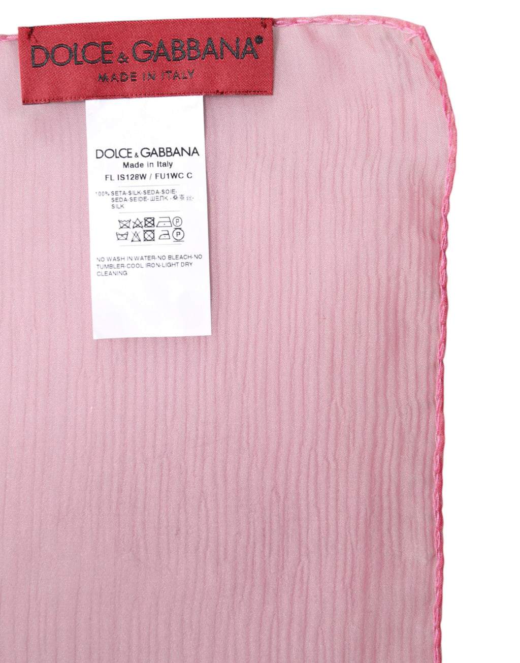 Sciarpa a foulard rettangolare da donna in seta rosa Dolce & Gabbana
