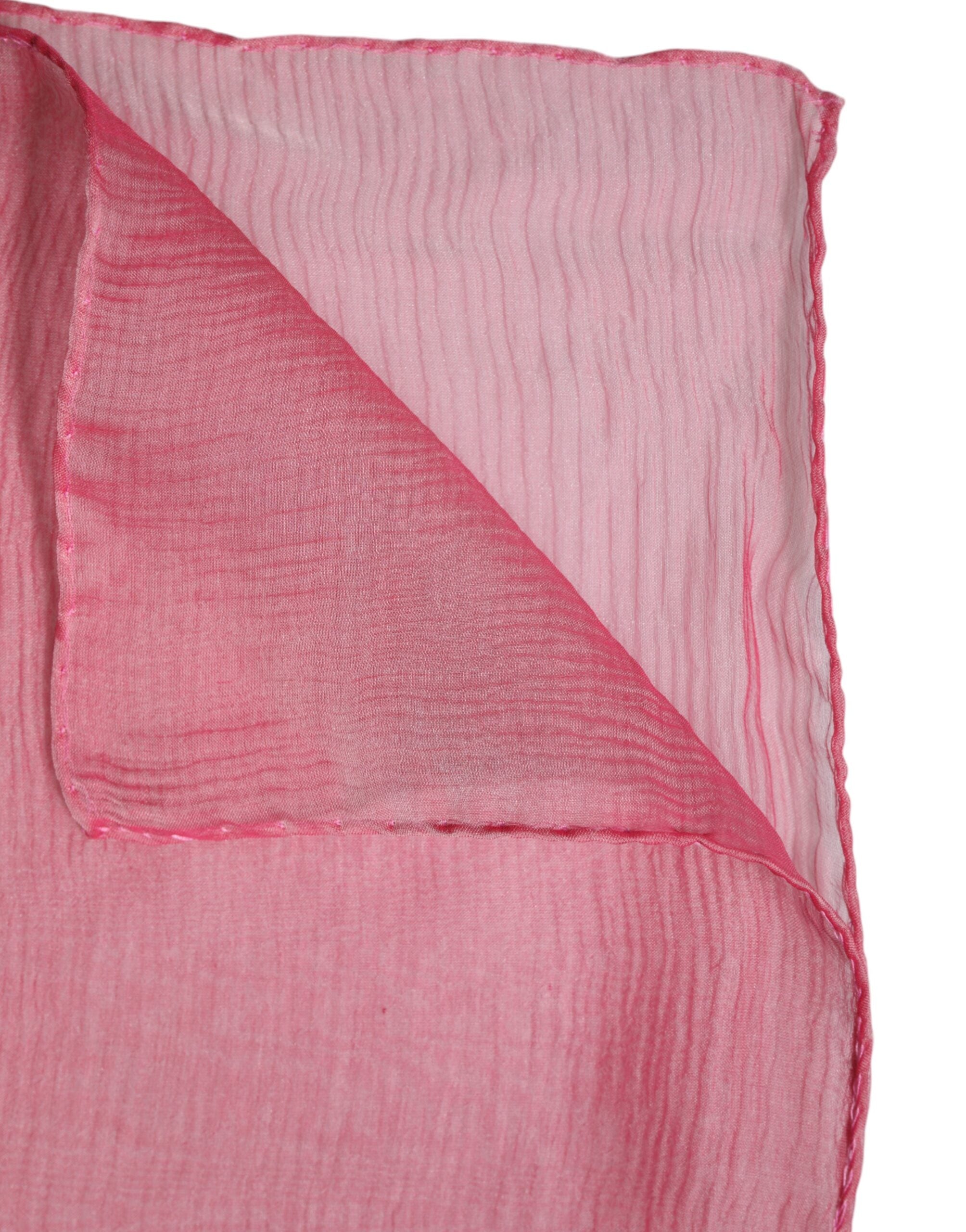 Sciarpa a foulard rettangolare da donna in seta rosa Dolce & Gabbana