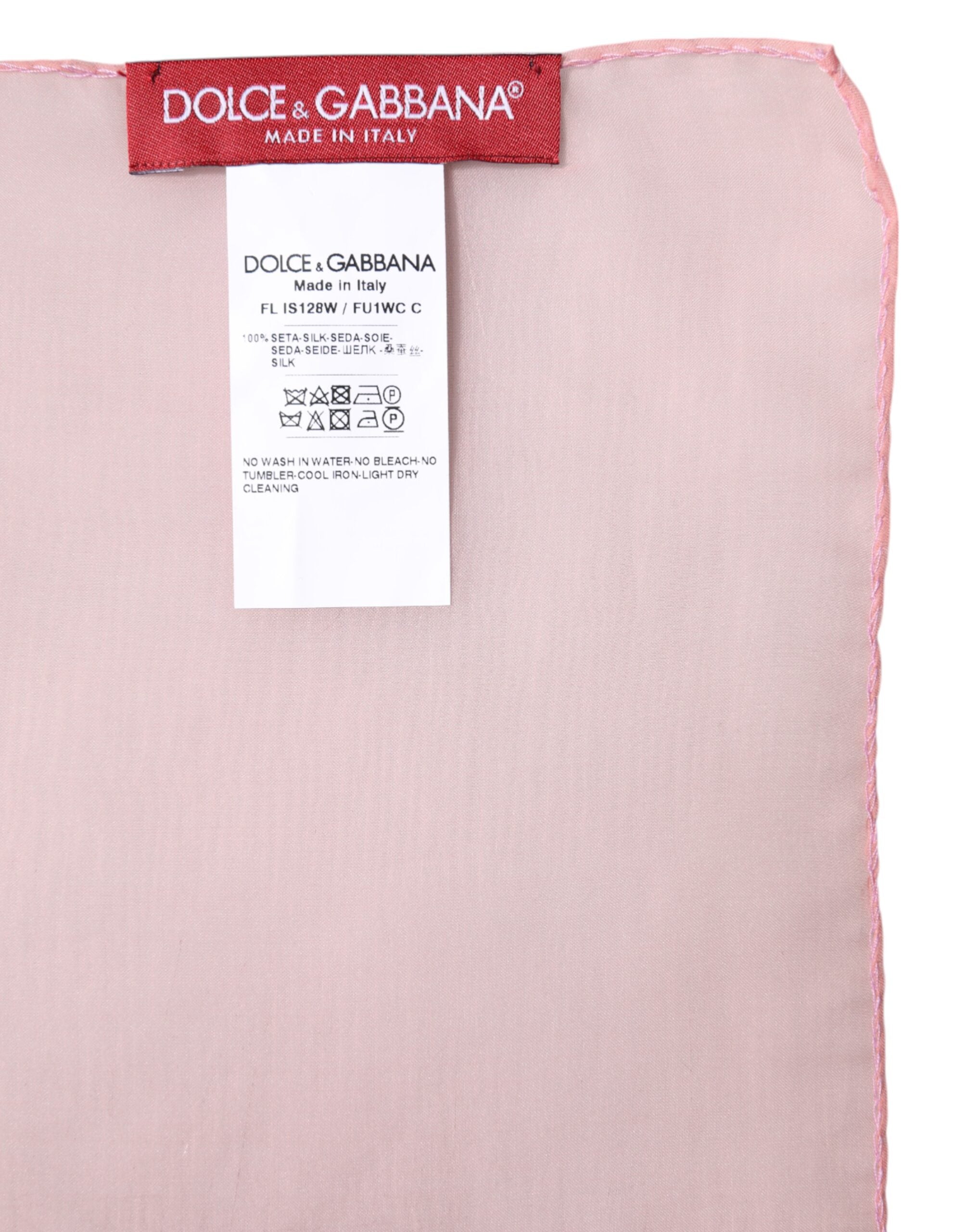 Sciarpa foulard rettangolare da donna Dolce & Gabbana in seta rosa