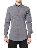 Dolce & Gabbana Camicia elegante a righe bianche e nere ORO