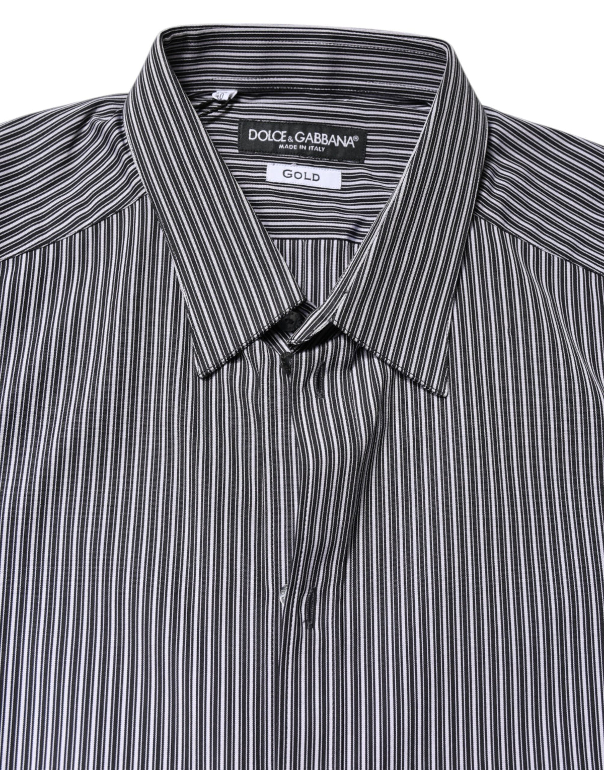 Dolce & Gabbana Camicia elegante a righe bianche e nere ORO