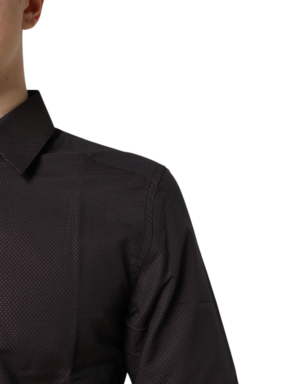 Dolce & Gabbana Camicia elegante da uomo in jacquard di cotone bordeaux GOLD