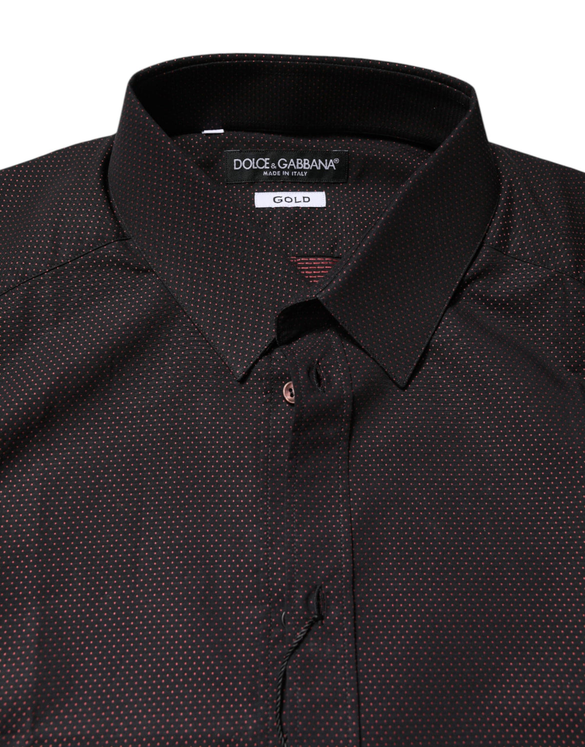 Dolce & Gabbana Camicia elegante da uomo in jacquard di cotone bordeaux GOLD