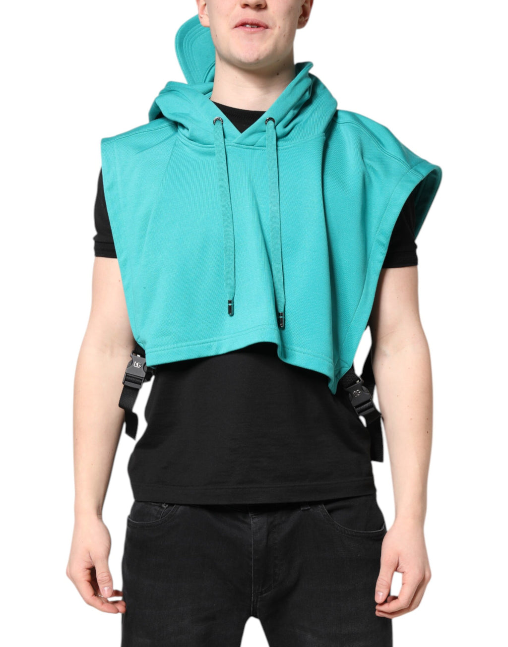Gilet sportivo da uomo Dolce & Gabbana in cotone verde con cappuccio