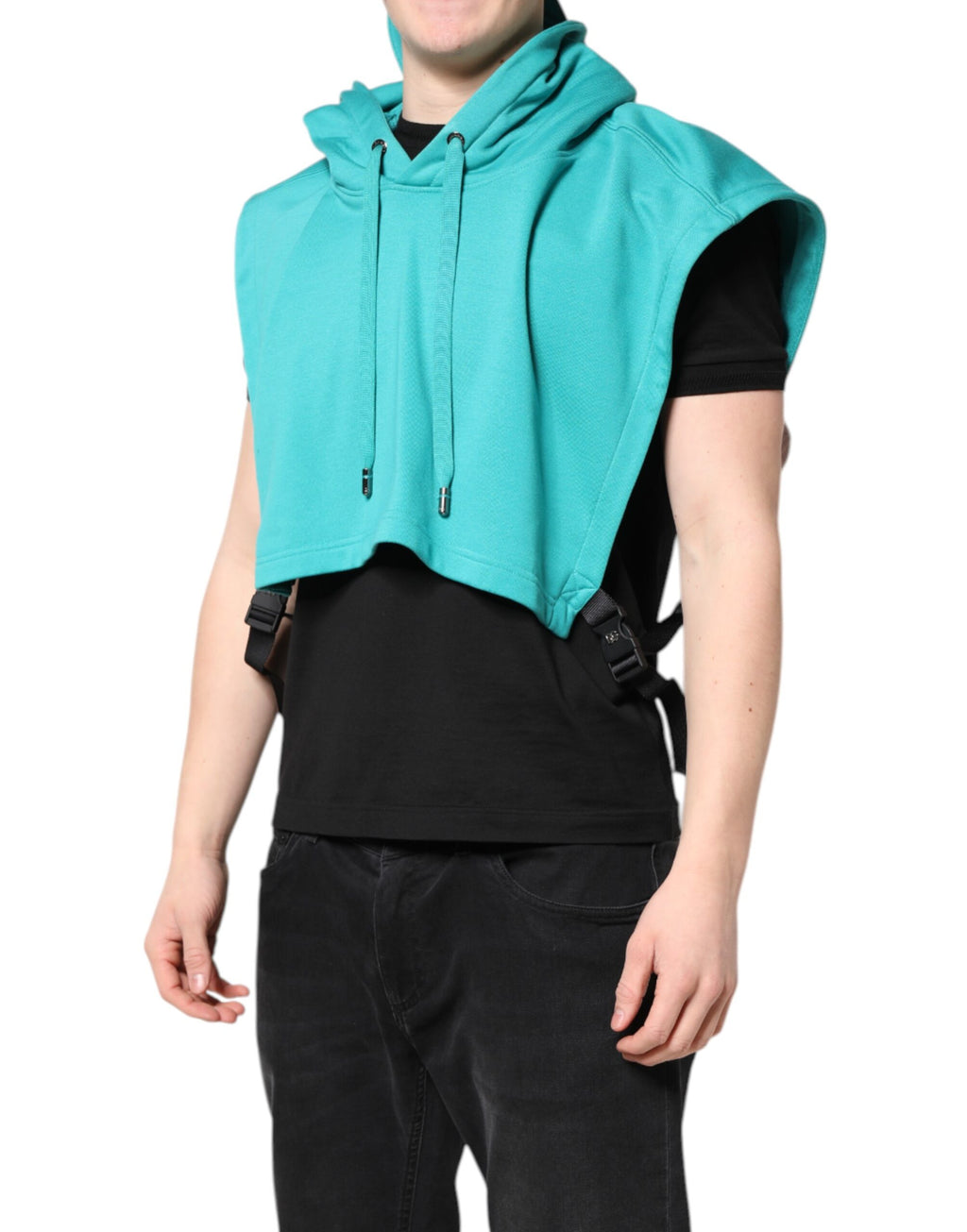Gilet sportivo da uomo Dolce & Gabbana in cotone verde con cappuccio