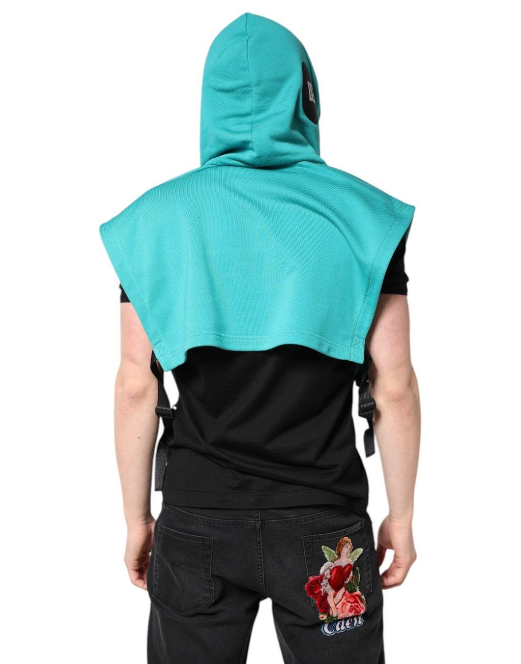 Gilet sportivo da uomo Dolce & Gabbana in cotone verde con cappuccio