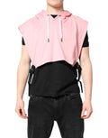 Gilet sportivo da uomo Dolce & Gabbana in cotone rosa con cappuccio