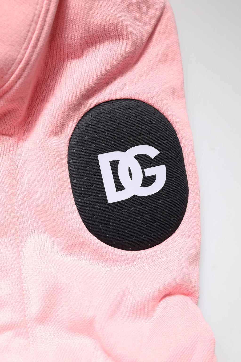 Gilet sportivo da uomo Dolce & Gabbana in cotone rosa con cappuccio