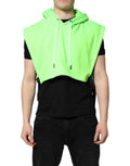 Gilet sportivo con cappuccio in poliestere verde Dolce & Gabbana