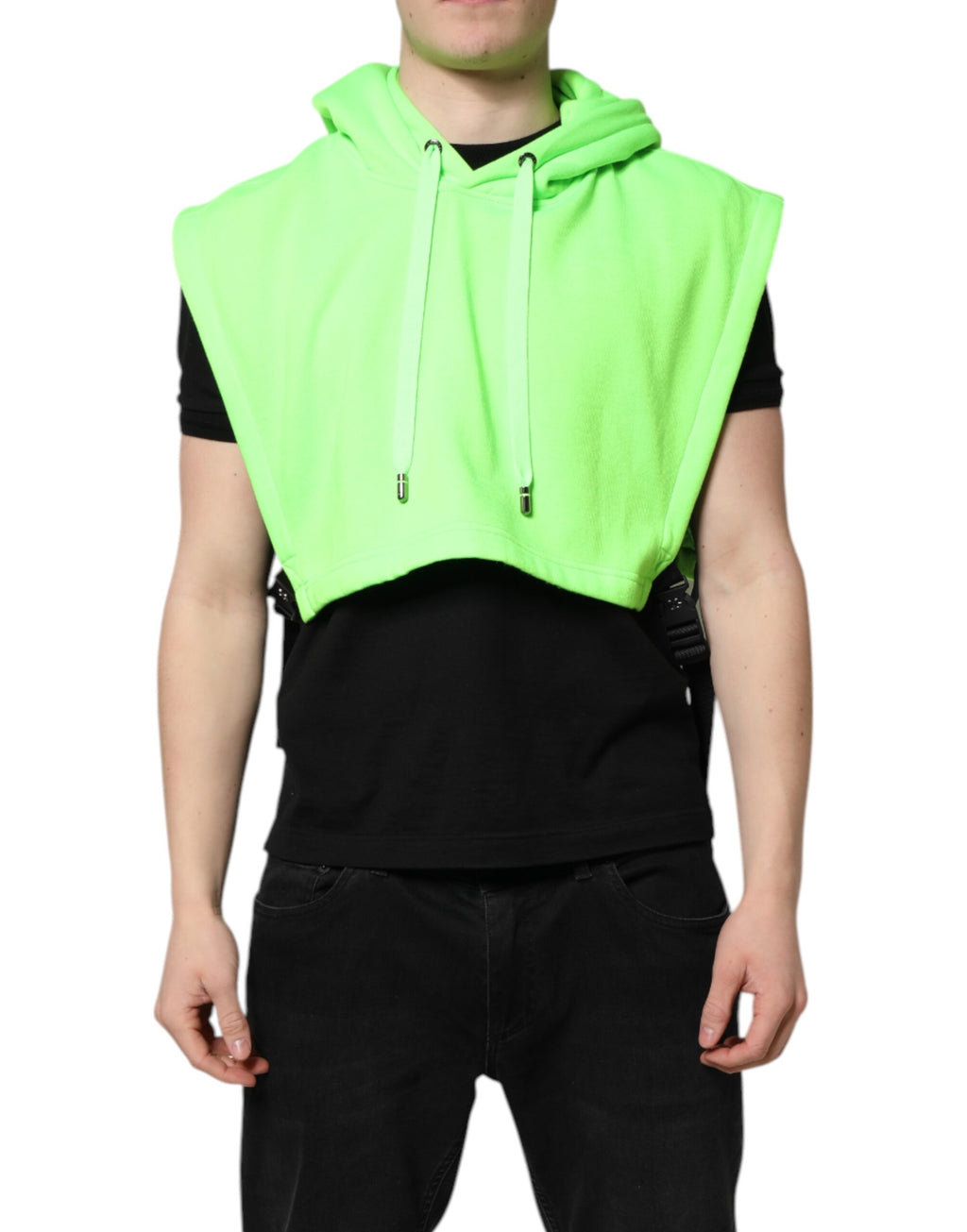Dolce & Gabbana Gilet Maglione Sportivo con Cappuccio in Poliestere Verde
