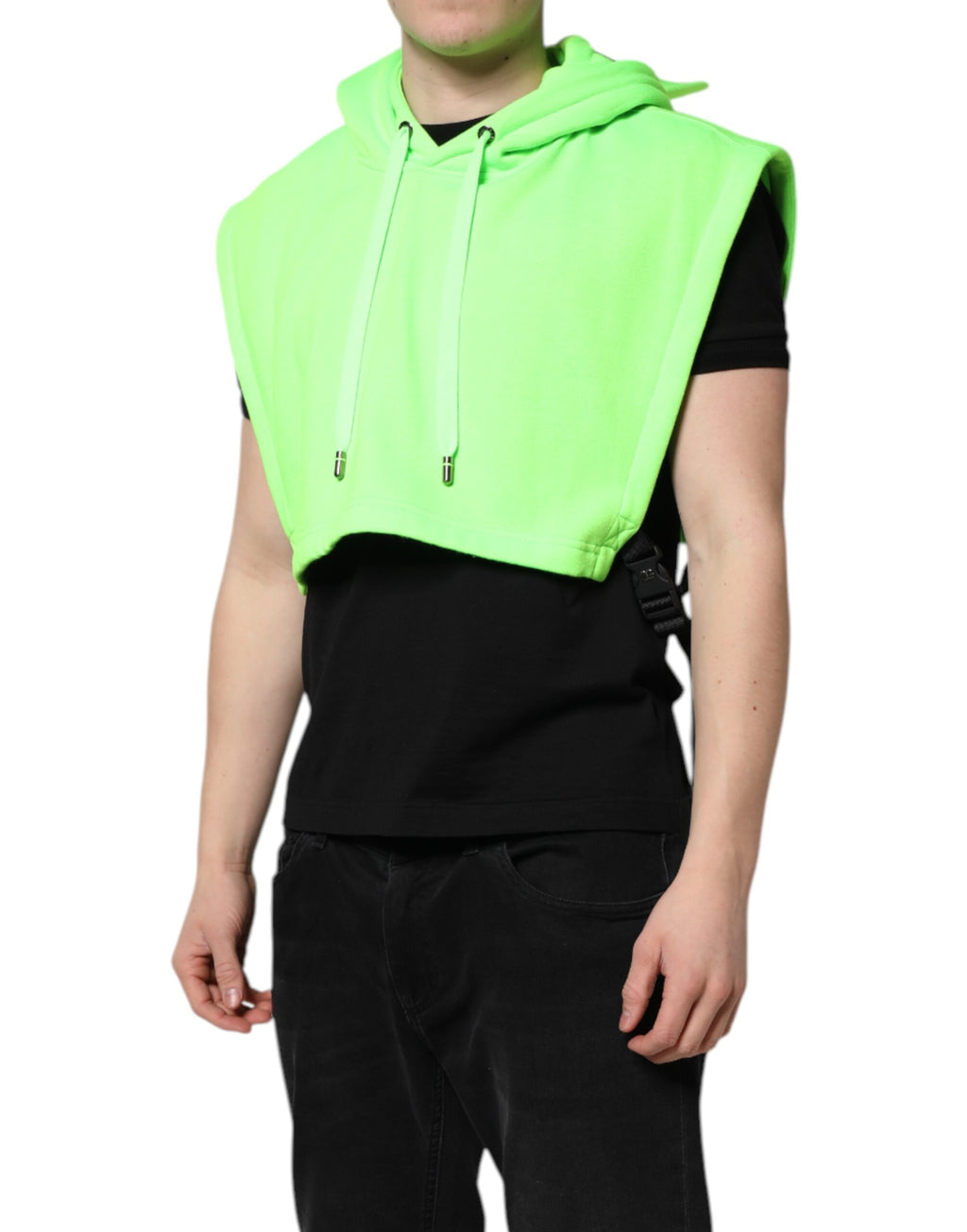 Dolce & Gabbana Gilet Maglione Sportivo con Cappuccio in Poliestere Verde