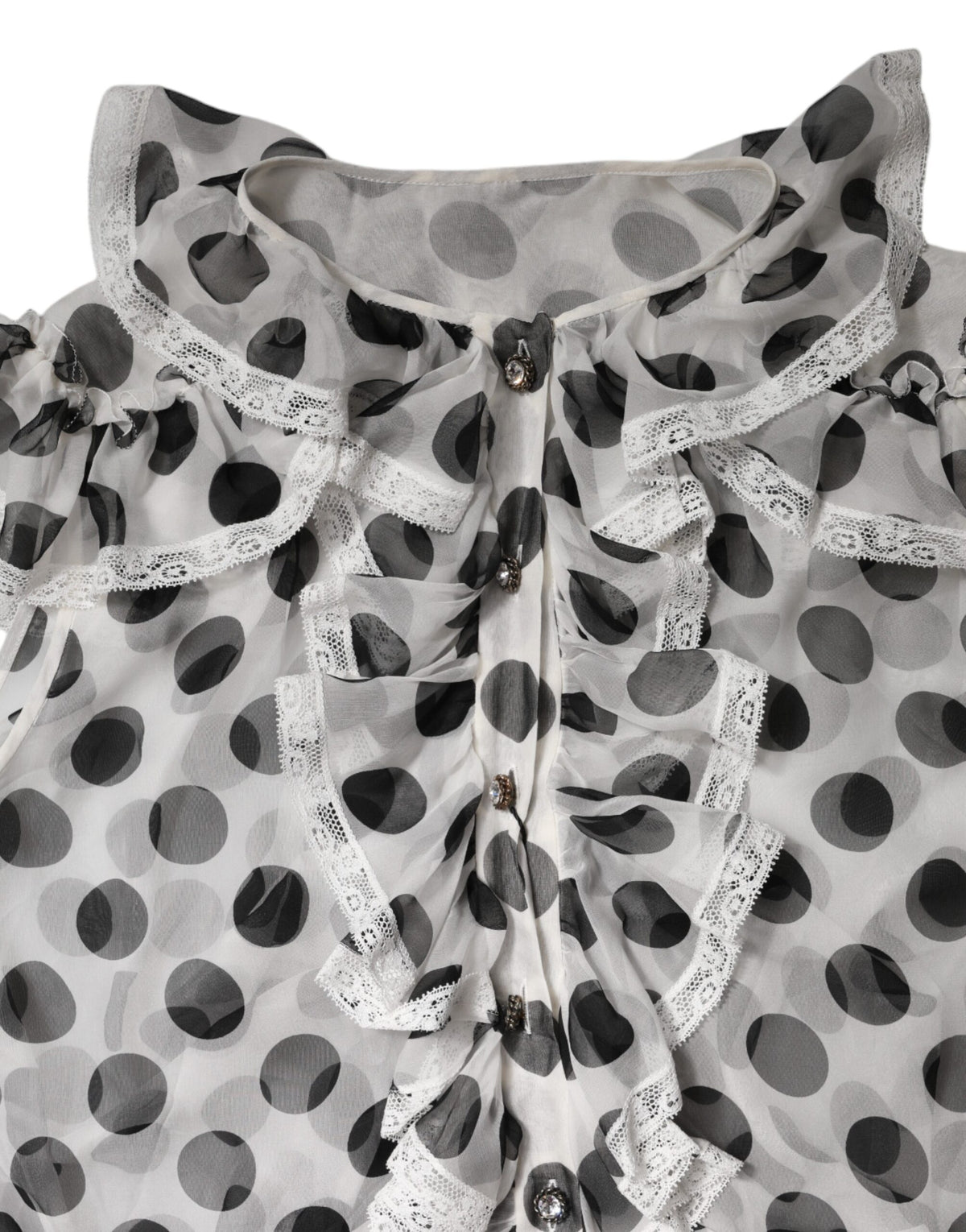 Dolce & Gabbana Top Senza Maniche in Cotone Bianco a Pois Neri