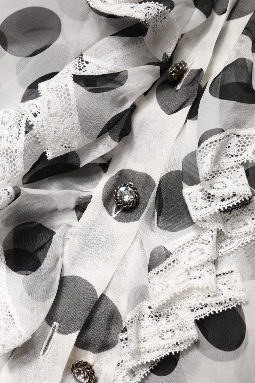Dolce & Gabbana Top Senza Maniche in Cotone Bianco a Pois Neri